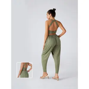 U Neck Pocket Harem Casual Jumpsuit-Easy Peezy Edition