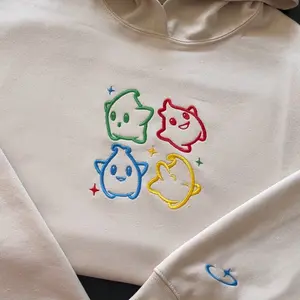 Embroidered Galaxy Luma Shirt, Cute Star Luma Embroidery Sweatshirt, Gamer Gift, Mario Fan Apparel, Gift For Him