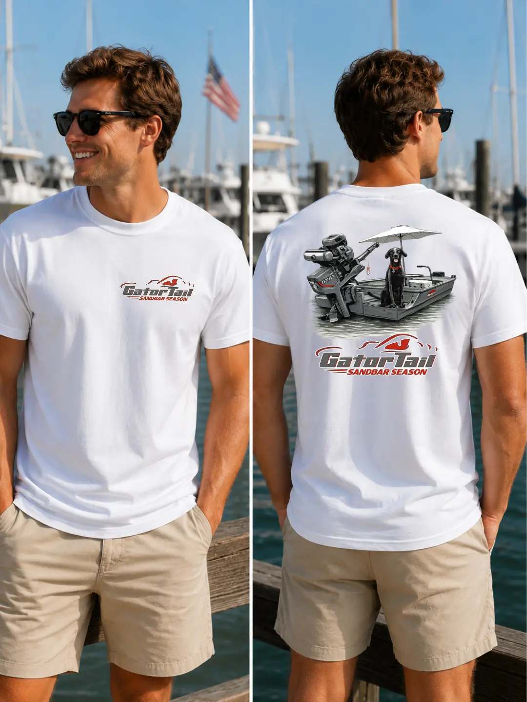 GatorTail Sandbar Season T-Shirt, Mud Boat Graphic Tee, Duck Hunting Boat Shirt, Outdoorsman Gift for Men
