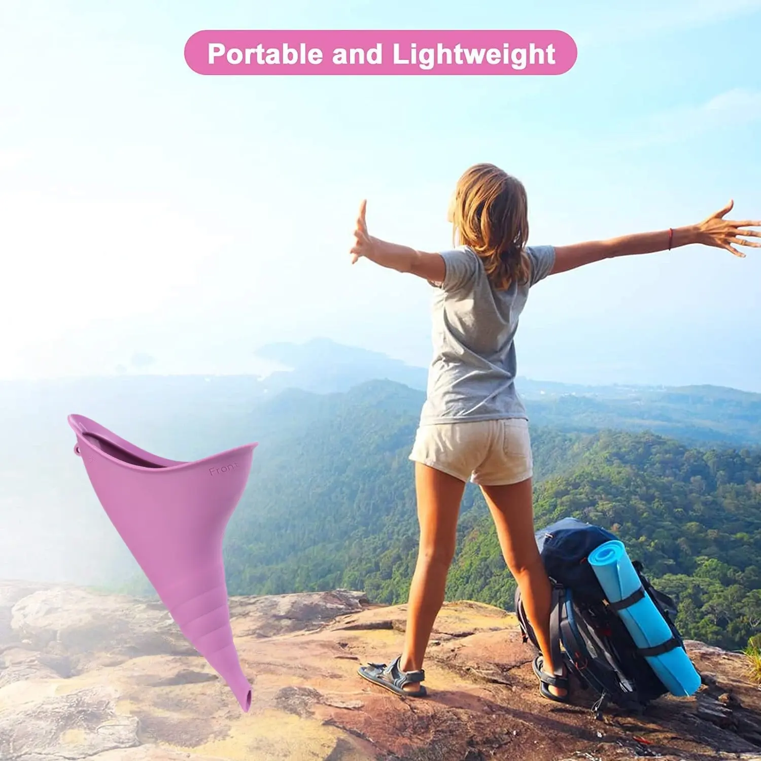 Portable Women's Urinal Funnel, Compact Foldable Design with Carry Box, Reusable Standing Urination Device for Travel Camping Hiking, Camping Gear, Camping Equipment