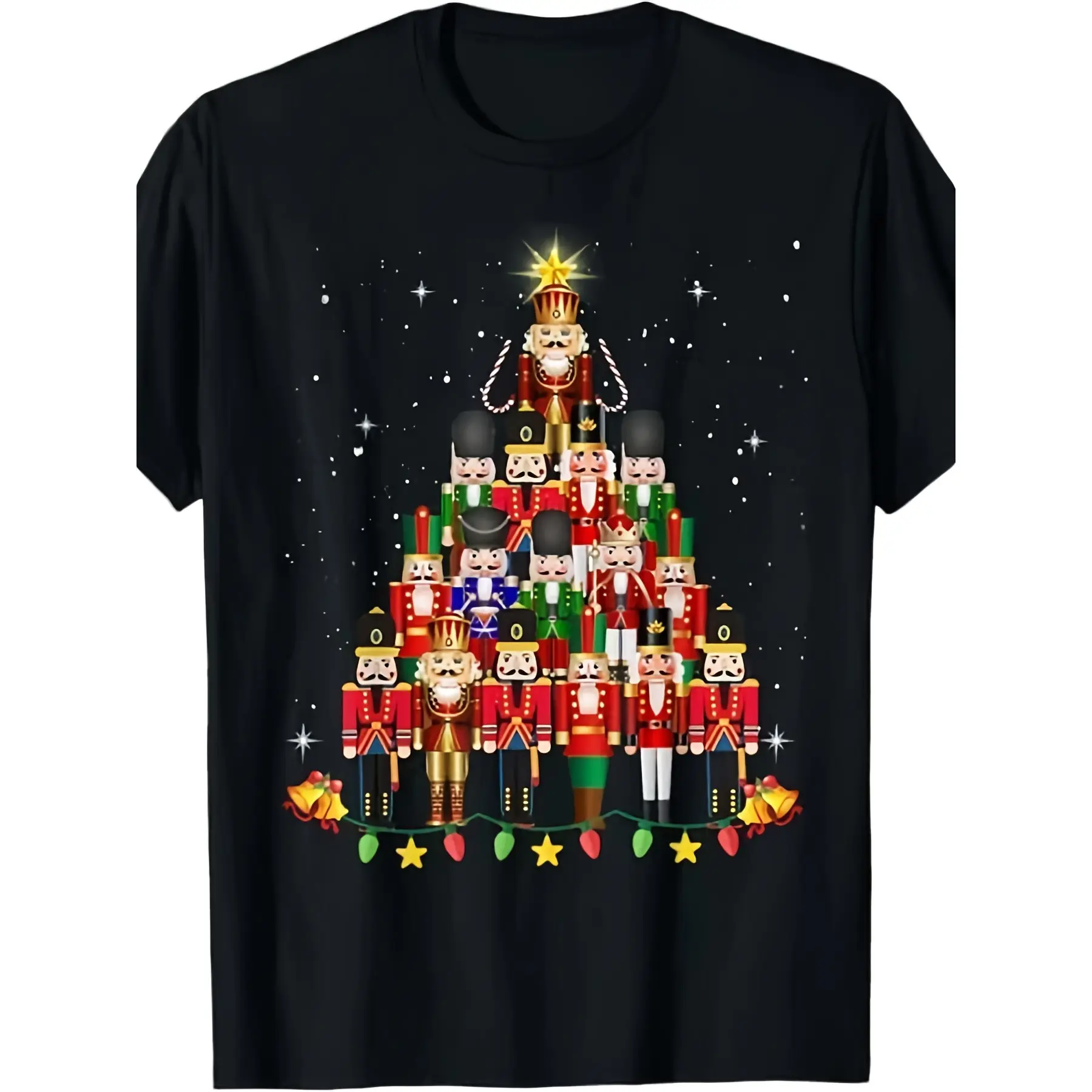 Funny Nutcracker Christmas Tree T-Shirt for Men  W