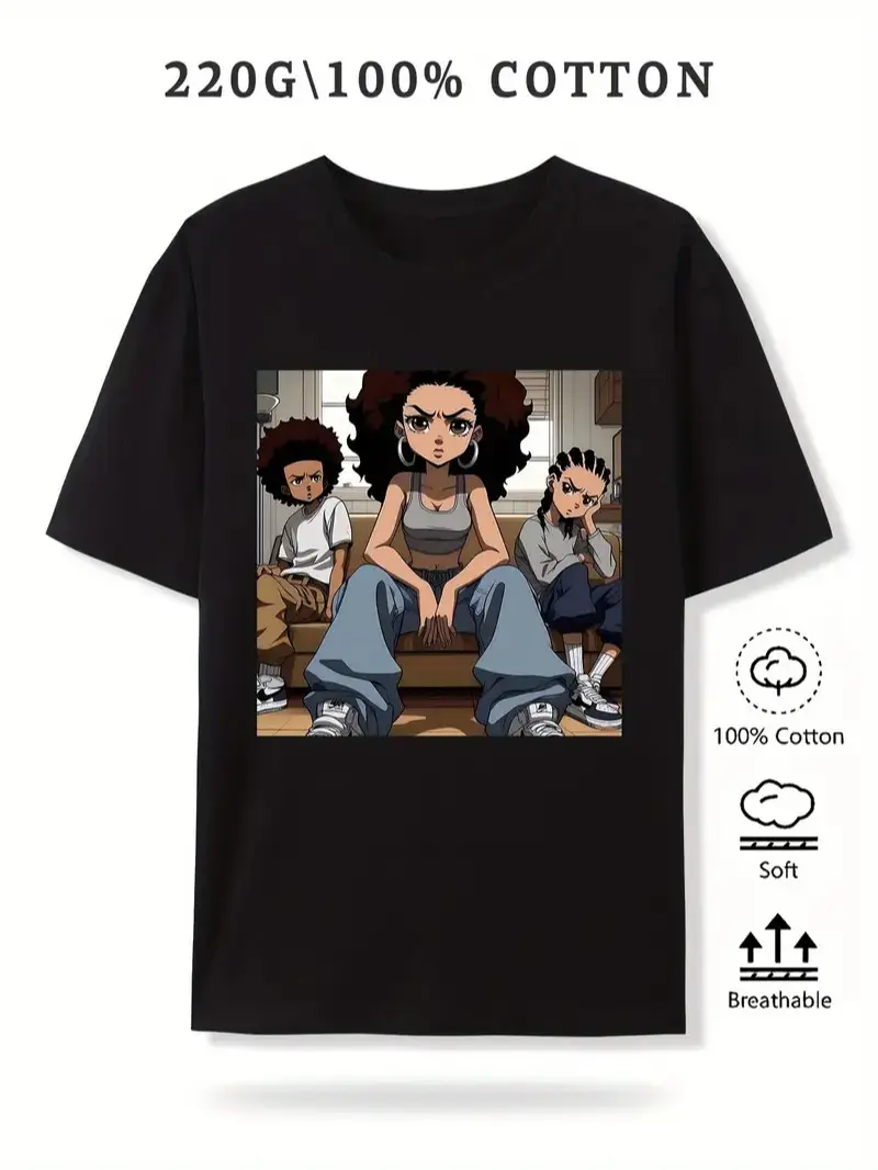 The Boondocks T-Shirt, The Boondocks Riley Freeman Cartoon Character Sweatshirt Hoodie, Anime Shirt, TV Series Shirt,  Gift for Him, Gift for Her