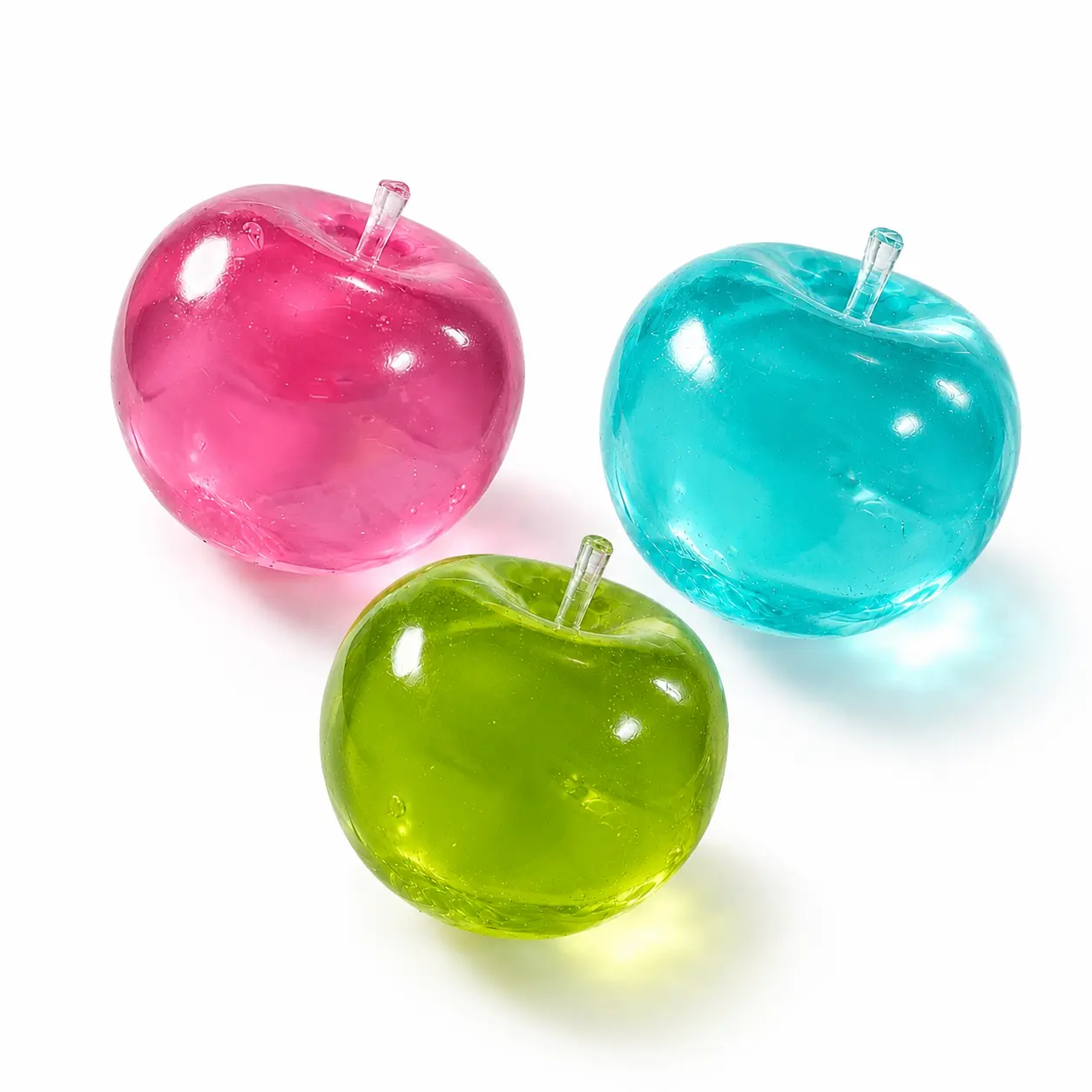 [Dealsforyou] Crystal Apple Squishy Toy, Soft Maltose-Style Squeeze Fidget, Transparent Jelly Texture Handheld Toy, 3 Colors