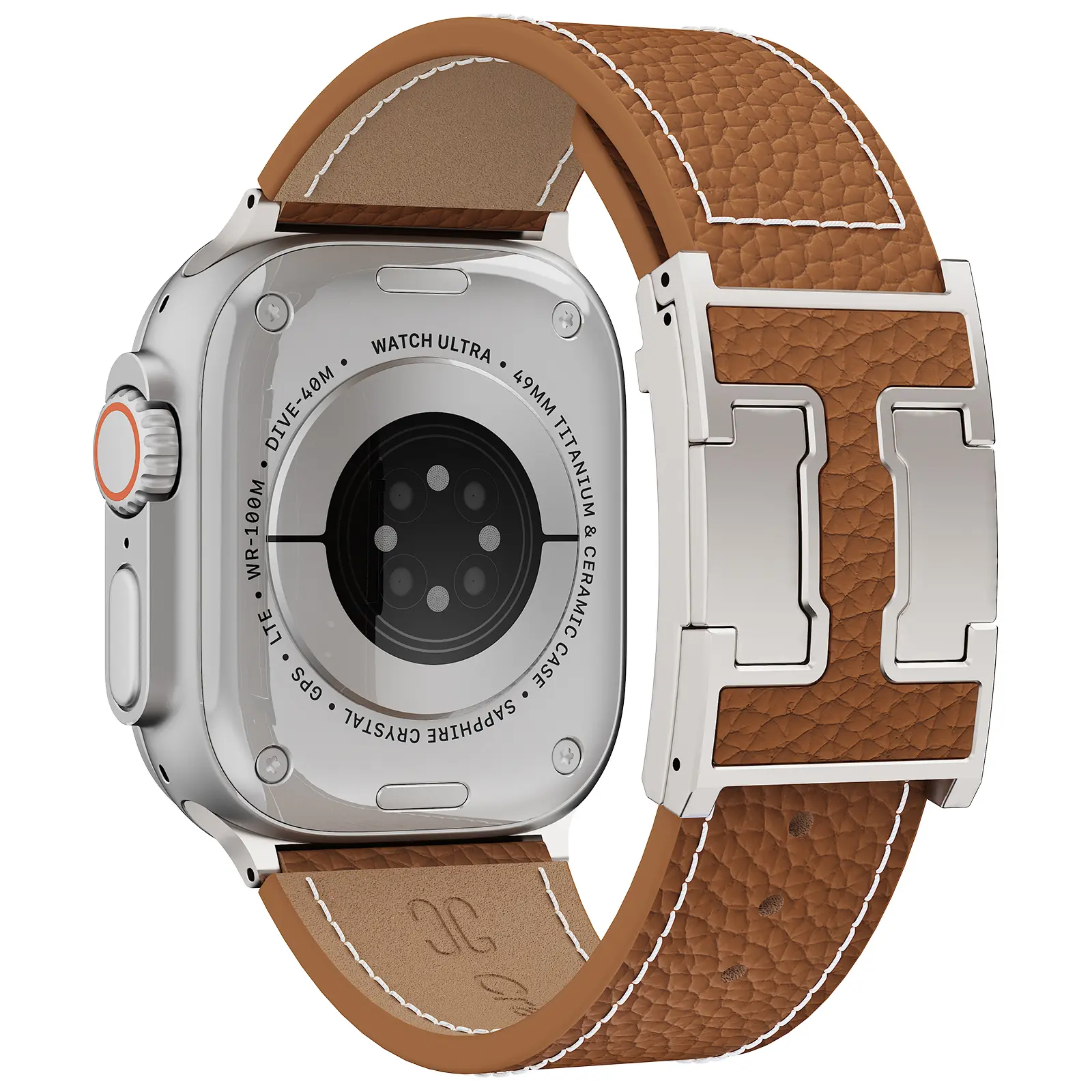 CRAZYGRASS Tactical-Grade Magnetic Leather Replacement Band for 44/45/46/49mm Apple Watch, Breathable Unbreakable Executive Wearable Accessory [WATCH NOT INCLUDED], Electronic Gadgets Strap, Wearables