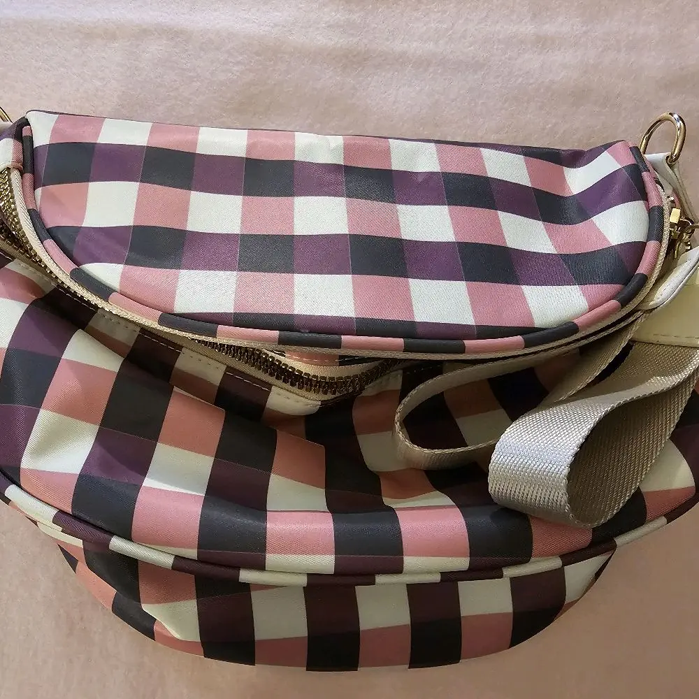 Women's Unicorn Color Fanny Pack - Pink, Purple, Cream & Grey Polyester Bumbag, Spacious, Shoulder Strap, TikTok Viral Crossbody Bag