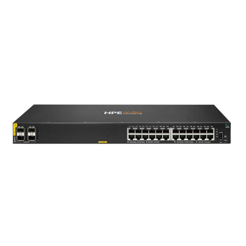 HPE JL677A#ABA Aruba Networking CX 6100 24G Class4 PoE 4SFP+ 370W Switch