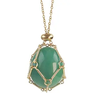 Handmade Crystal Holder Necklace - Stainless Steel Cage for Stone, Crystal Pendant Necklace,Quartz Gemstone Jewelry for Women Men.