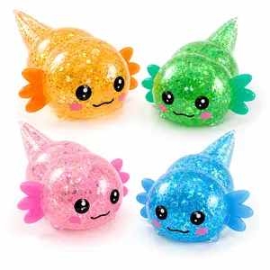 Axolotl Squishy Fidget Set, Kawaii Slow Rising Squishy Axolotl for Stress Relief Squeeze, Cute Soft Sensory Squishy Sugar Squishies Gift for Adults