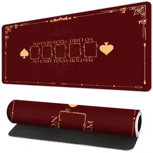 1pc, Texas Hold'em poker table mat, Smooth Rubber Surface Game Play Mat - Features a high-quality non-slip surface, green heart design, machine-washable and durable, ideal for home games and office use, Board game prop