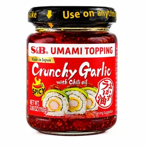 S&B Japanese Umami Topping - Crunchy Garlic Chili Oil 110g Spicy Flavor Enhancer for Rice Noodles & More Made in Japan