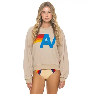 LOGO RELAXED CREW SWEATSHIRT - SAND