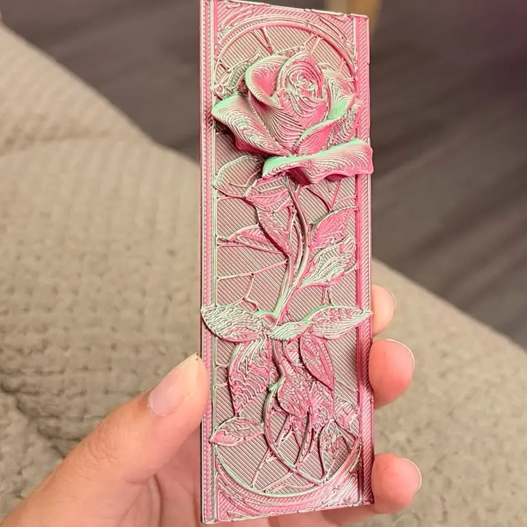 Stained glass rose bookmark