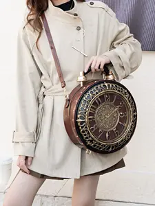 Vintage Watch Bag, Creative Crossbody Shoulder Bag for Women, Unisex Retro Style Handbag, Multi-Functional Wallet Design, Fashionable Crossbody Bag