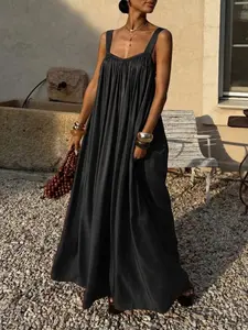 Women's Summer Dress New Arrival Backless Hollow Out Vacation Style French Elegance Ruched Strap Long Dress Chic