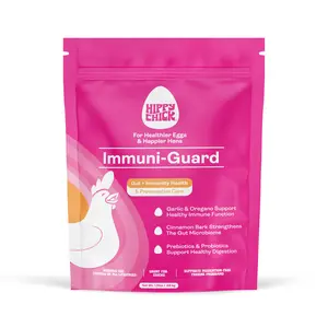 Hippy Chick Hippy Chick Immuni-Guard 1.5 lb – Chicken Probiotics with Oregano Oil & Garlic – Natural Immunity & Digestion Booster with Prebiotics, Vitamins & Herbal Support for Stress Response & Recovery +16% Protein for Birds