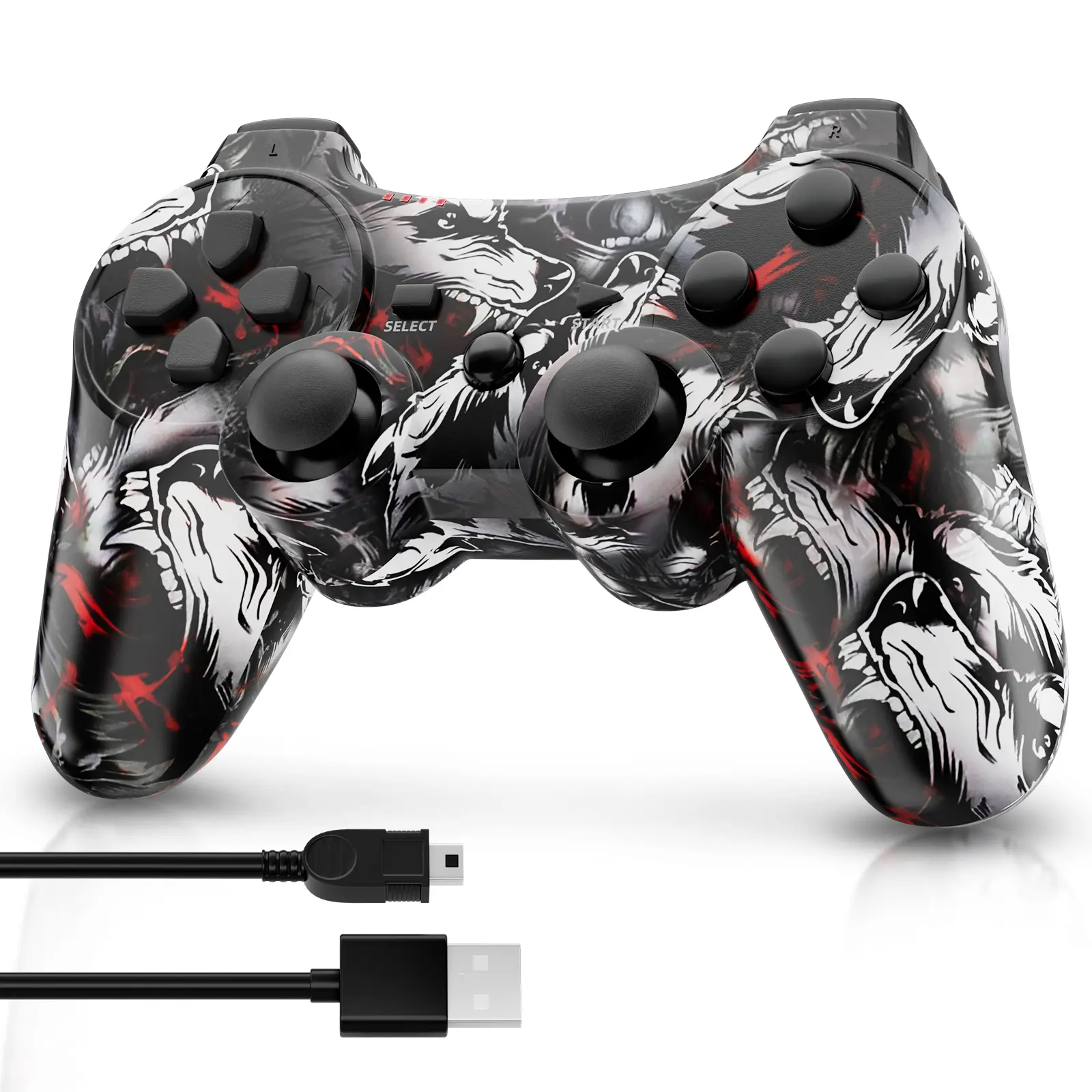 Upgraded Orange Wireless Game Controller for PS3/PC/Laptop, Wired for PS2, Console Accessory with Double Vibration, 6-Axis Gyroscope, Motion Sensing, Gaming Accessories