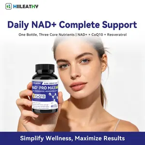 HIILEATHY NAD+ PRO MAX | 300mg Daily Care Nutrient Blend with NAD+, CoQ10 & Resveratrol | USA Official Crafted