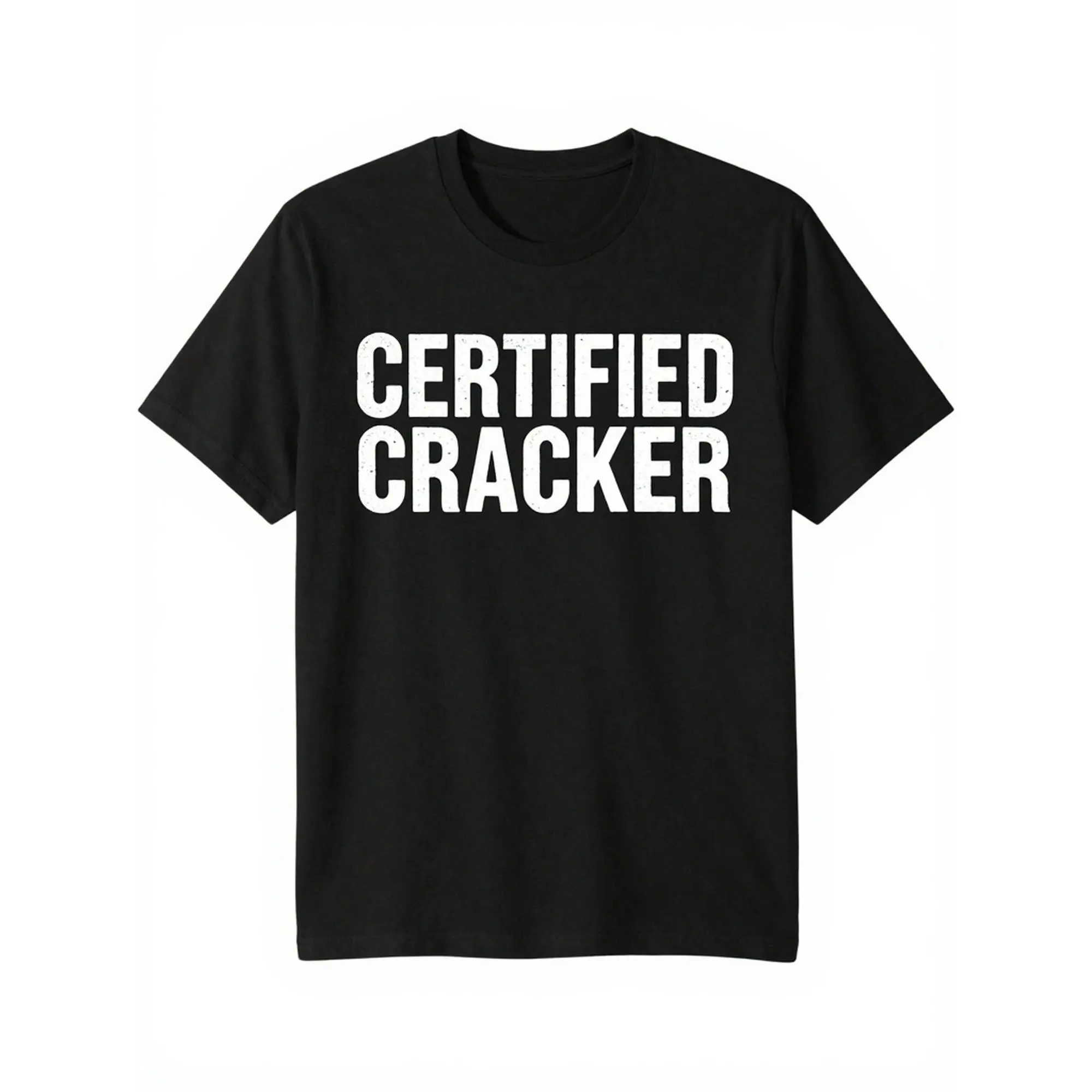 [100% Cotton] 100% Cotton Plus Size Men's T - Shirt, Sizes 0XL - 5XL, Men's Oversized T-shirt -100% Cotton Loose Version of 'Certified Cracker' Printed Pattern-large Size Tall Men's Soft Daily Shirt, Suitable for Easter, Mother's Day Gifts and Casual Str