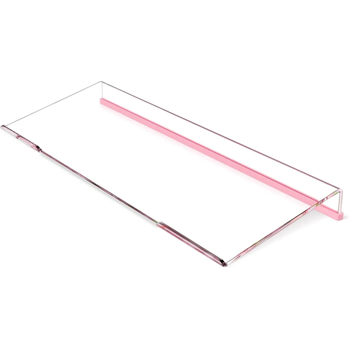 Keyboard Stand - Clear  Keyboard Riser Tilted Keyboard Holder Keyboard Tray with Lightpink Non-Slip Strip for Easy Typing at  School Office Desk Accessories