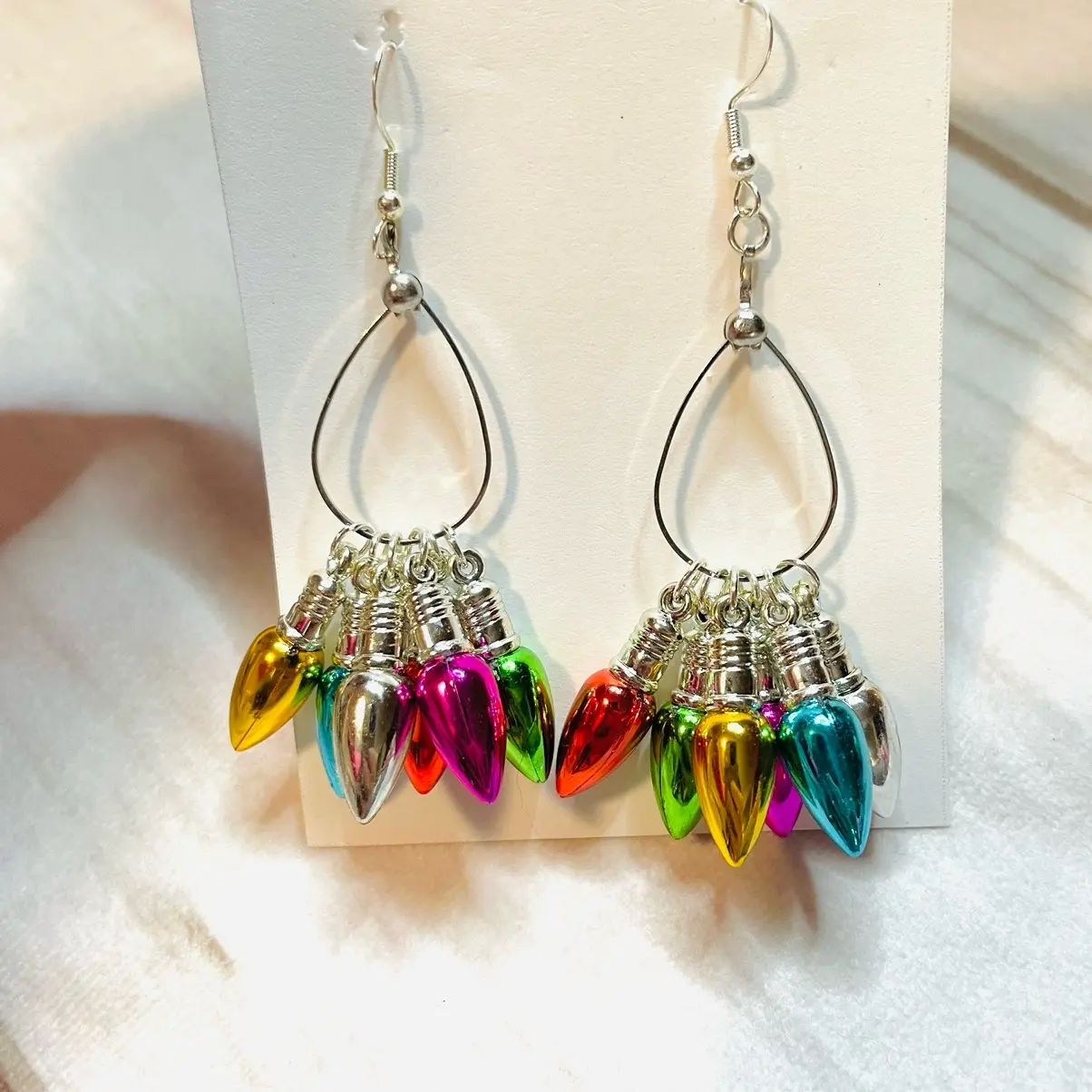 Christmas light earrings