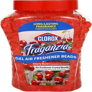 Fraganzia Air Care Air Freshener Crystal Beads in Cherry Burst Scent, 12 Ounces | Cherry Burst Scented Air Freshener Gel Beads from Clorox Fraganzia for Car or Home