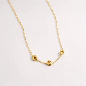 Bubble Letter Necklace, Kids Initial Necklace, Initial Custom Necklace, Balloon Letter Necklace, Name Initial Pendant, Multi Letter Necklace