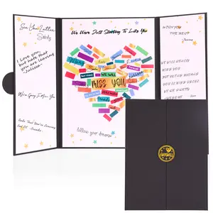 Farewell Guest Book, Farewell Gifts for Coworkers, Black Gold We Will Miss You Signature Board, Happy Retirement Party Decorations, Going Away, Goodbye Cards for Coworker Leaving