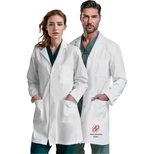 Doctor Coat for Men and Women, 40 Inch Lab Coat, 3 Pocket Relaxed Fit, Medical Coat Nurse Scientist Pharmacist