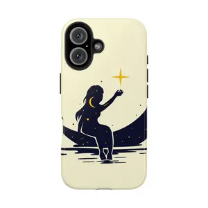 Celestial Woman Moonlight phone case | Starry Night Silhouette