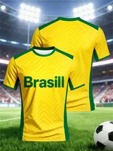 Men's youth football jacket & men's round-neck football shirt & knitted breathable fabric & suitable for competitive football, training, daily leisure activities