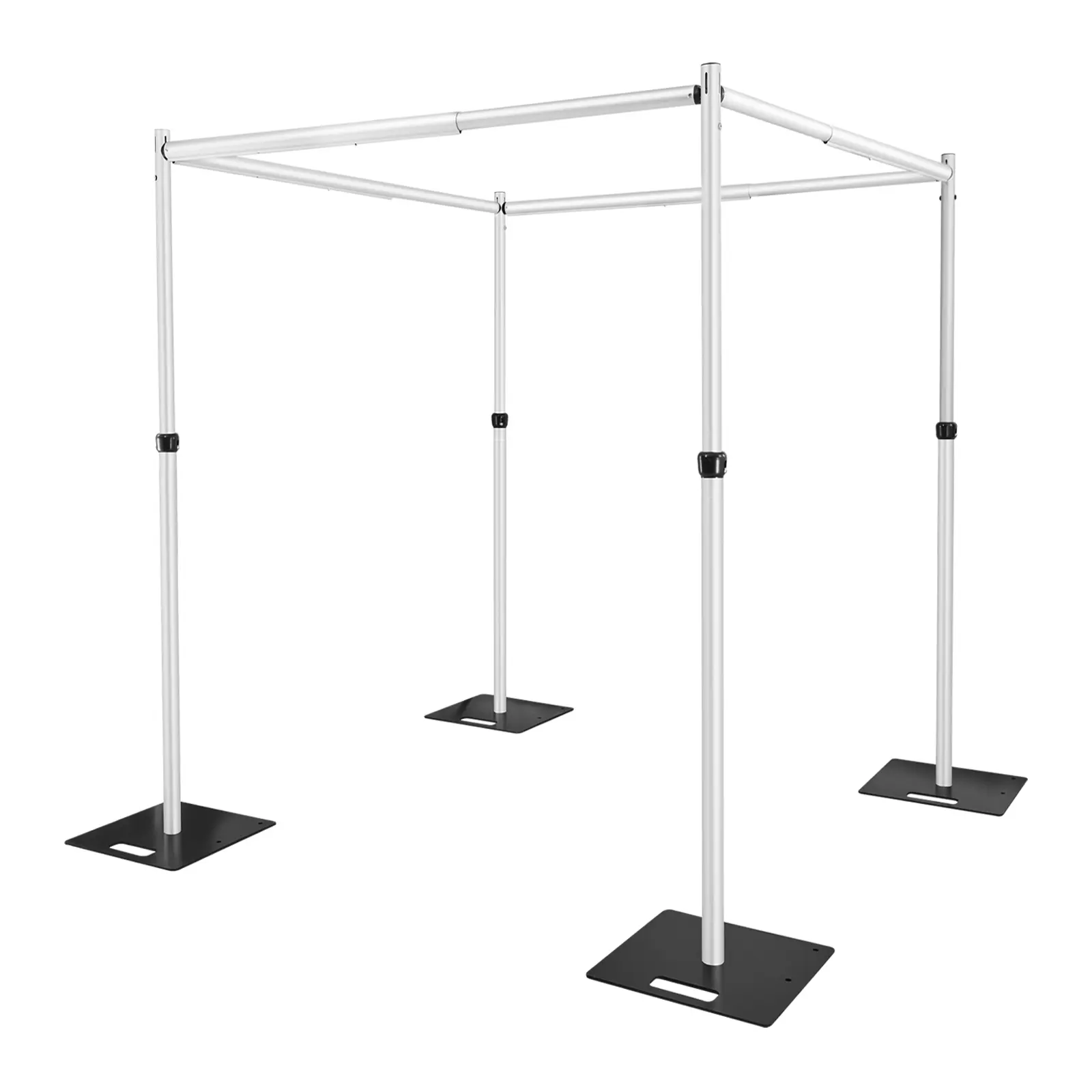 Hecis Heavy Duty Backdrop Stand 12x12 Ft Square Aluminum Pipe and Drape Frame 7-12 Ft Adjustable Height Width and Depth for Weddings Trade Shows, Photography Kit and Events