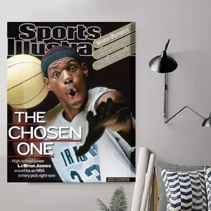 LeBron James Basketball Wall Art, 16x20inch Unframed Poster, The Chosen One Comic Style Print, Mens Room Decor, Inspirational Sports Wall Art, Y2K 2000s Aesthetic Poster, Athlete Wall Decor