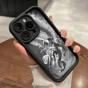 Case foriPhone 16 Pro Max 15 Plus 14 13 12 11 XR E XS Holy Angel Pattern Soft TPU Rubber Camera Protection Rugged Mobile Phone Cover for Male