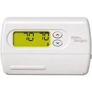 White-Rodgers 45 to 90°F, 1 Heat, 1 Cool, Digital Nonprogrammable Heat Pump Thermostat 0 to 30 Volts, Horizontal Mount, Push Button Switch 1F86-344