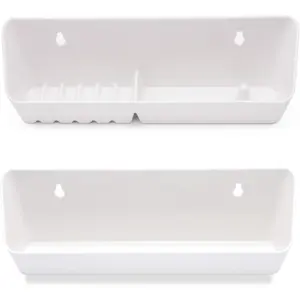 Tip Out Sink Tray, 11inch Sink Front Tip Out Tray for Kitchen and Bathroom Base Cabinet, 2 Packs Pull Out Shelf Home White Organizer