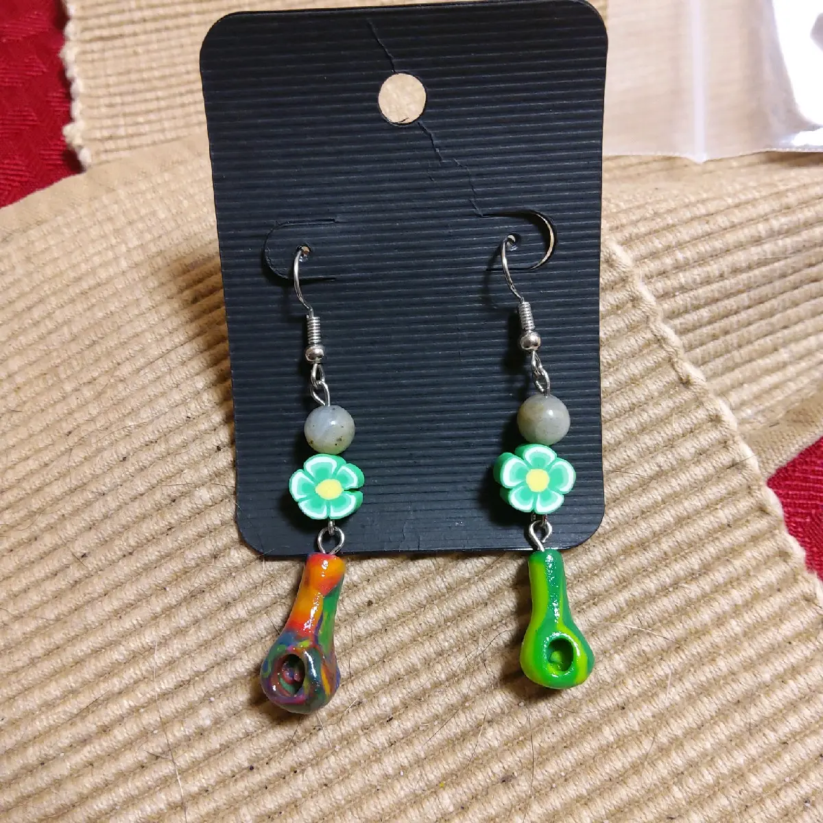 psychedelic hippie earrings