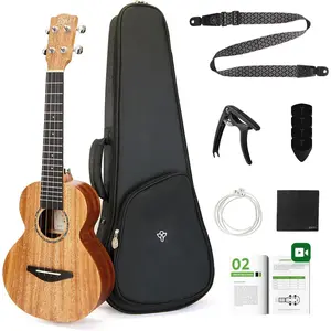 23" Solid Top Mahogany Concert Ukulele - Ukelele Beginner Kit Includes Quick Locking Ukulele Strap for Professional, Beginners, Adults & , Deep Resonance with D'Addario Strings (AM5-Concert)