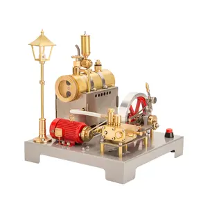 EngineDIY Steam Engine Model That Works with Generator and Street Lamp Kit, SE-02 Full Metal Reversible Horizontal Stationary Steam Engine Model Kit with Centrifugal Regulator (100PCS)