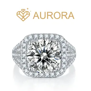 【#74 Queen】Moissanite rings with 925 Sterling Silver Synthetic Moissanite