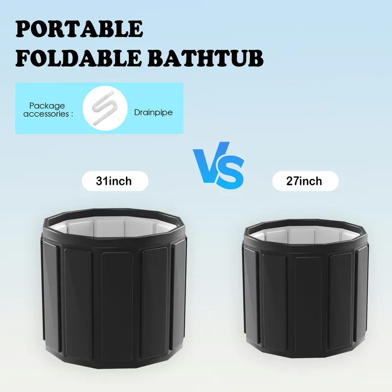 Portable Bathtub for Adults, Foldable Soaking Bathtub for Hot SPA & Ice Bath, Foldable Small Bathtub for Bathing, 6-Layer Insulated Portable Tub, Space-Saving(25.6" × 41.3")#SummerVibes Portable Bathtub for Adults, Foldable Soaking Bathtub for Hot SPA & Ice Bath, Foldable Small Bathtub for Bathing, 6-Layer Insulated Portable Tub, Space-Saving(25.6" × 41.3")#SummerVibes
