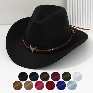 Western Cowboy Hat – Cowboy Cowgirl Rodeo Style with Bull Skull Accent | Unisex
