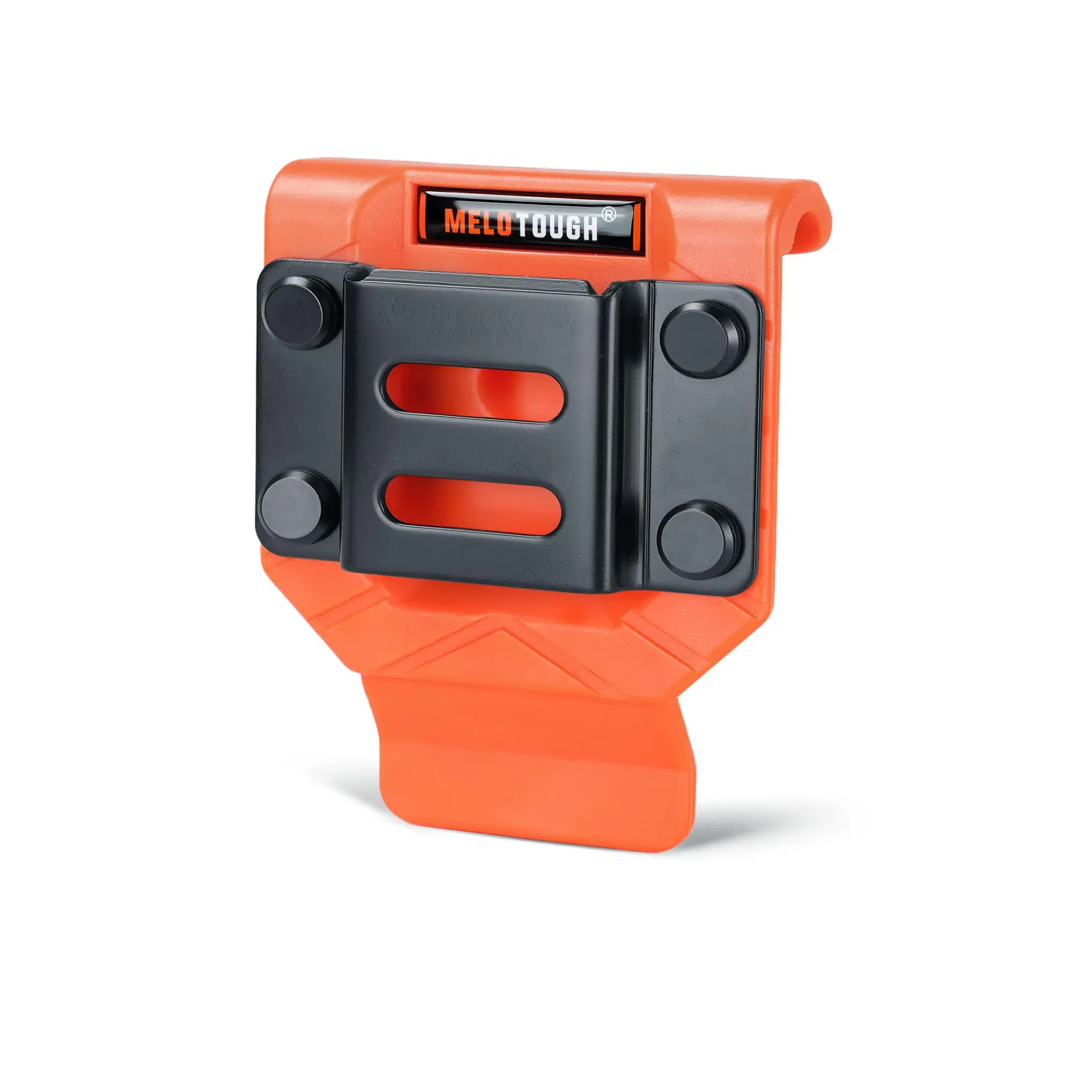 MELOTOUGH Heavy Duty Tool Belt Organizer Drill Holder - Orange ABS Holster, Rivet-Reinforced, Fits 2.7" Belt, Clip for Impact Driver, Tape Measure