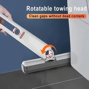Portable Mini Mop with Two Sponge Heads, Manual Desktop Mop for Bathroom and Car Cleaning, Super Absorbent Glass Cleaner Tool
