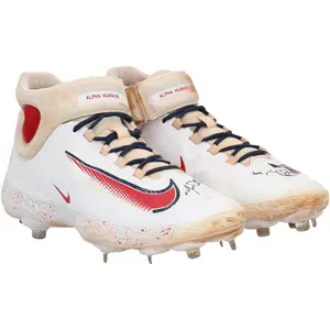 Matt Olson Atlanta Braves Autographed Game-Used White and Red Nike Cleats from the 2024 MLB Season - RG13339943-44 - Fanatics Authentic Certified