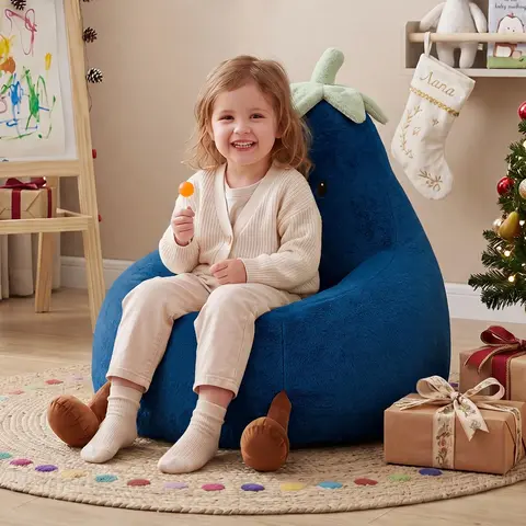 Sweetcrispy Pre-Assembled Memory Foam Beanbag Chair (31in, 24in) for Kids, Ultra-Soft Fabric Fun Toddler Furniture, Modern Home Decor for Nursery, Living Room