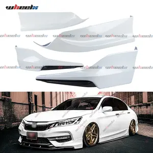 For 2016-2017 Honda Accord 4-Door (Excl 2016 Sport & 2017 Sport Special) | 4-Piece ACR Style White Front/Rear Bumper Corner Lip Splitter Kit  #ValentinesGift  #HondaAccord #ACRStyleKit