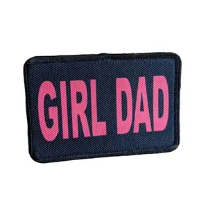 Girl Dad funny parenting joke 2"x3" morale patch with hook and loop backing