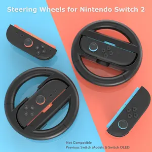 CORESI steering wheel compatible with Switch 2 JoyCons, which has a better hand grip feeling and works perfectly for Switch racing games like Street Racer, Gear Club,Mario Kart 8 Deluxe, Sonic Racing, Kart Racers, etc.（Black & Black）