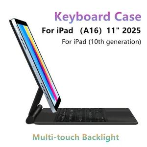 Keyboard Case for iPad A16 11 Inch 11th 10th Generation with Backlit Magnetic Folio Multi-Touch for Magic Smart Cover