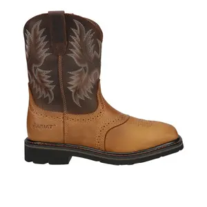 Ariat Mens Sierra 10 Inch Embroidered Electrical Hazard Soft Toe  Work/Duty - Brown